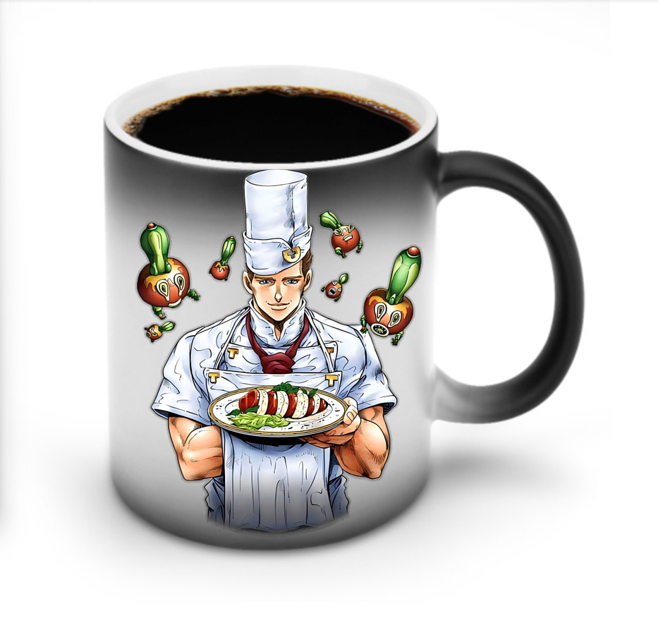 （画像用） ジョジョの奇妙な冒険 Tonio Trussardi JoJo's Bizarre Adventure トニオ?トラッサルディ 温度変色マグカップ