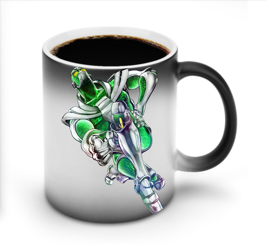 （画像用） ジョジョの奇妙な冒険 花京院 典明（かきょういん のりあき） JoJo's Bizarre Adventure Kakyoin Noriaki 温度変色マグカップ