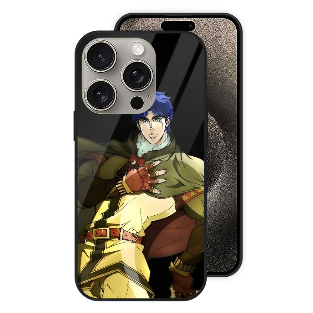 （画像用） ジョジョの奇妙な冒険 /ジョナサン?ジョースター JoJo's Bizarre Adventure Jonathan Joestar 【iPhone15Pro対応】スマホケース 耐衝撃＆黄変防止 背面ガラス