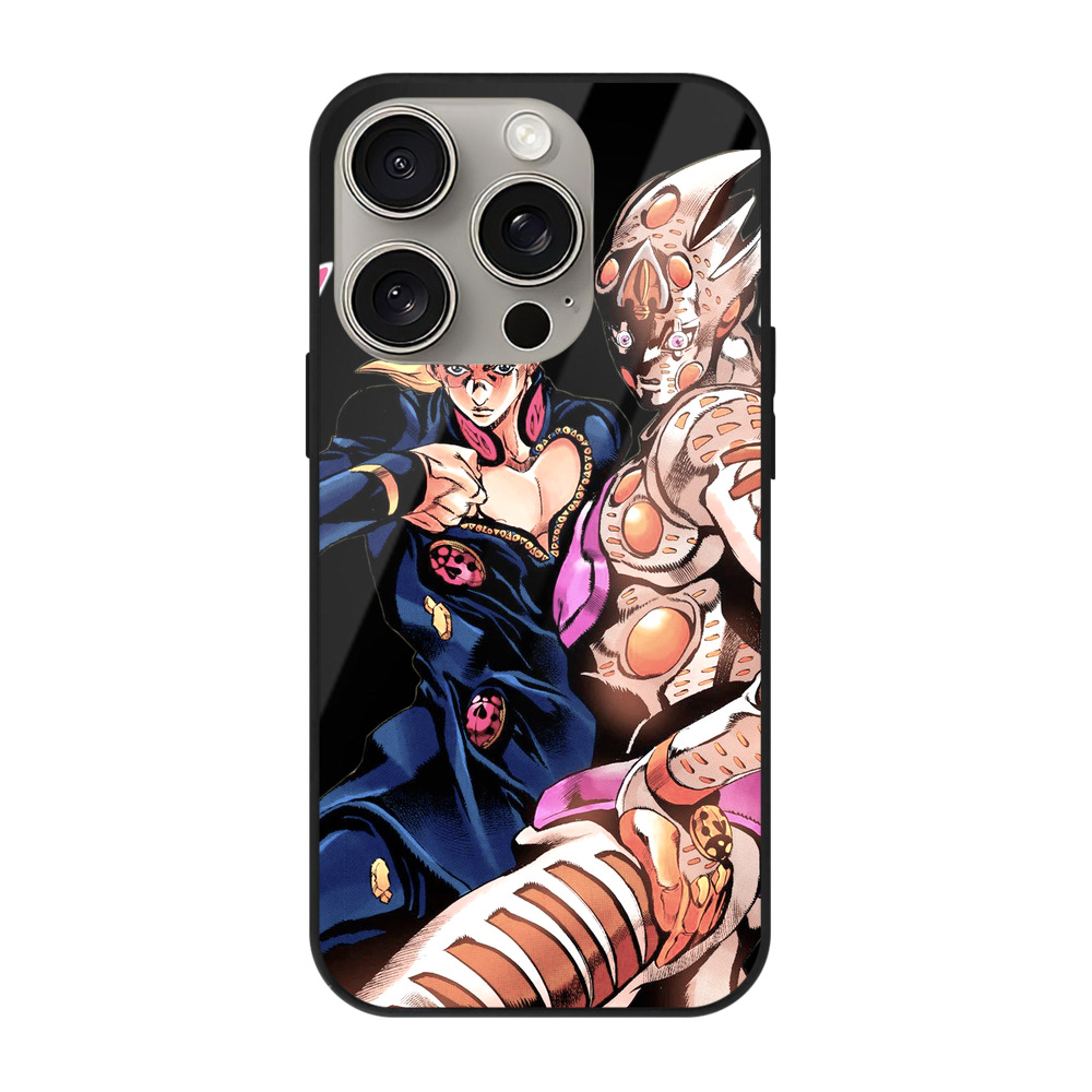 （画像用） ジョジョの奇妙な冒険 ジョルノ?ジョバァーナ JoJo's Bizarre Adventure Giorno Giovanna 【iPhone15Pro対応】スマホケース 耐衝撃＆黄変防止 背面ガラス