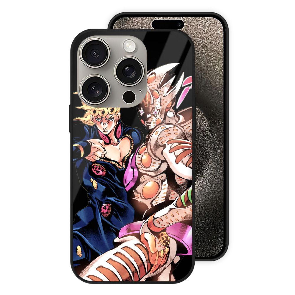 （画像用） ジョジョの奇妙な冒険 ジョルノ?ジョバァーナ JoJo's Bizarre Adventure Giorno Giovanna 【iPhone15Pro対応】スマホケース 耐衝撃＆黄変防止 背面ガラス