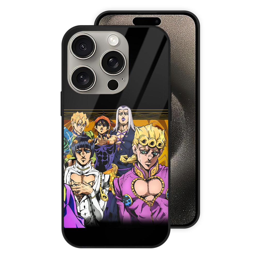 （画像用） ジョジョの奇妙な冒険 ジョルノ?ジョバァーナ JoJo's Bizarre Adventure Giorno Giovanna 【iPhone15Pro対応】スマホケース 耐衝撃＆黄変防止 背面ガラス