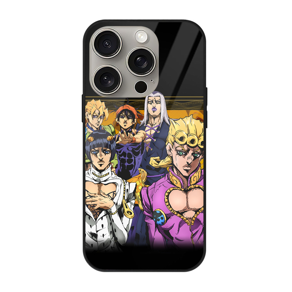 （画像用） ジョジョの奇妙な冒険 ジョルノ?ジョバァーナ JoJo's Bizarre Adventure Giorno Giovanna 【iPhone15Pro対応】スマホケース 耐衝撃＆黄変防止 背面ガラス