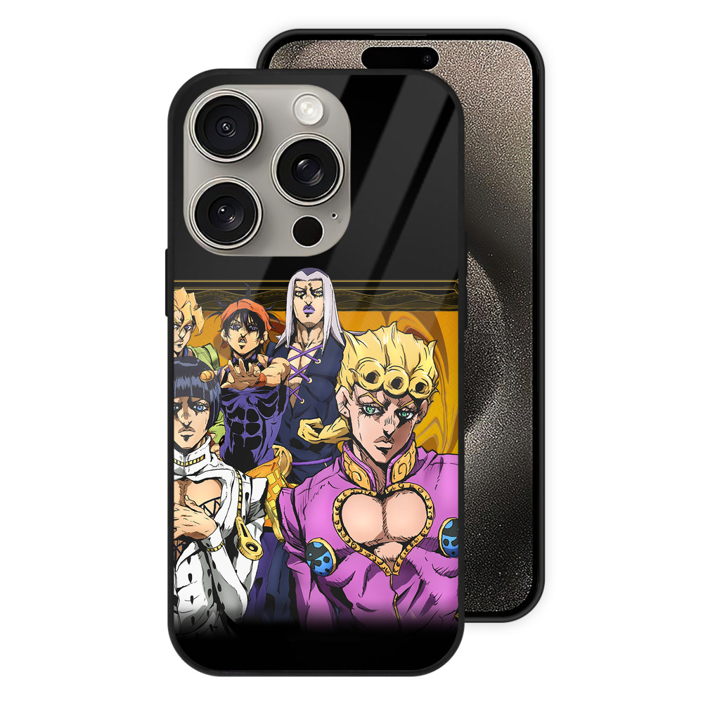 （画像用） ジョジョの奇妙な冒険 ジョルノ?ジョバァーナ JoJo's Bizarre Adventure Giorno Giovanna 【iPhone15Pro対応】スマホケース 耐衝撃＆黄変防止 背面ガラス