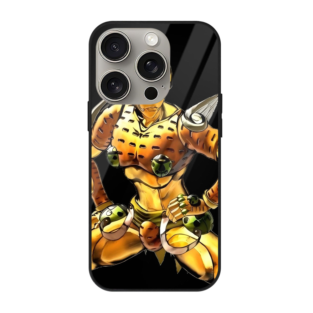 （画像用） ジョジョの奇妙な冒険 ジョルノ?ジョバァーナ JoJo's Bizarre Adventure Giorno Giovanna 【iPhone15Pro対応】スマホケース 耐衝撃＆黄変防止 背面ガラス