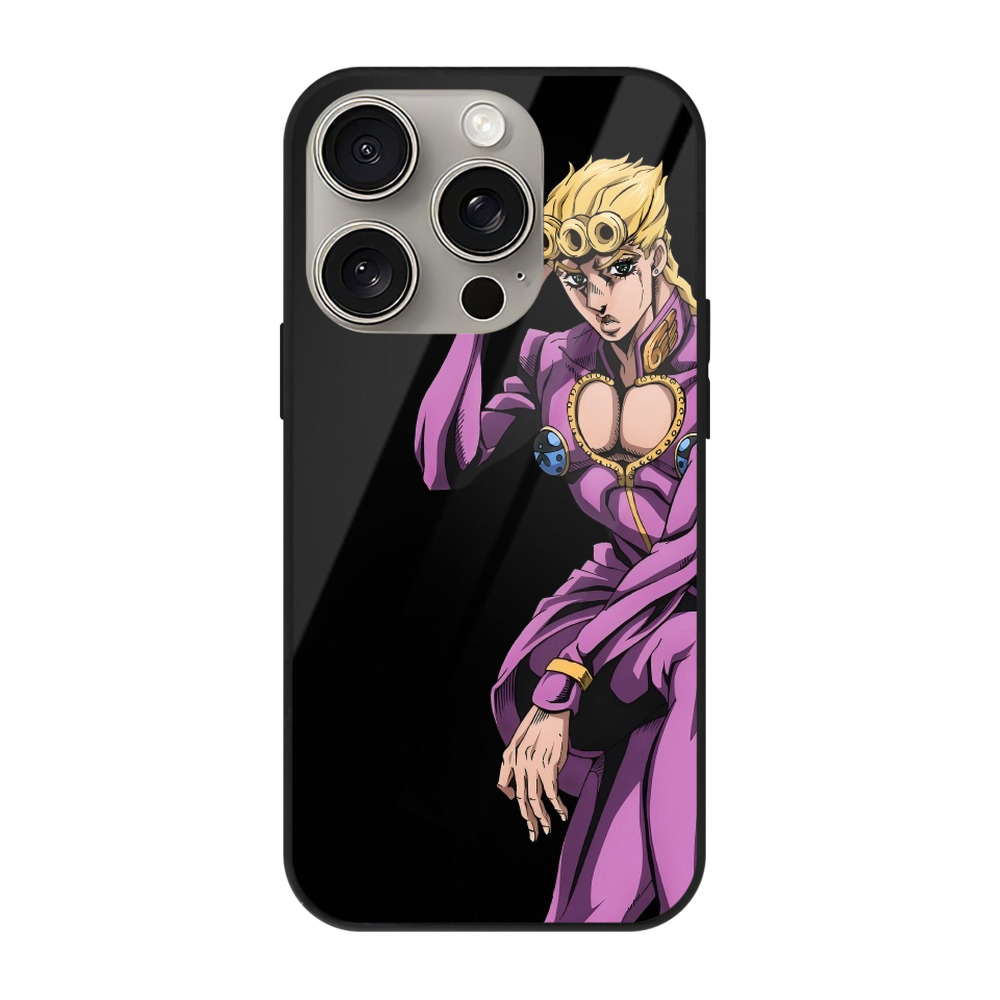 （画像用） ジョジョの奇妙な冒険 ジョルノ?ジョバァーナ JoJo's Bizarre Adventure Giorno Giovanna 【iPhone15Pro対応】スマホケース 耐衝撃＆黄変防止 背面ガラス