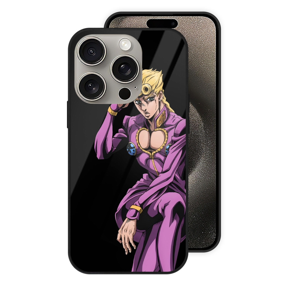 （画像用） ジョジョの奇妙な冒険 ジョルノ?ジョバァーナ JoJo's Bizarre Adventure Giorno Giovanna 【iPhone15Pro対応】スマホケース 耐衝撃＆黄変防止 背面ガラス