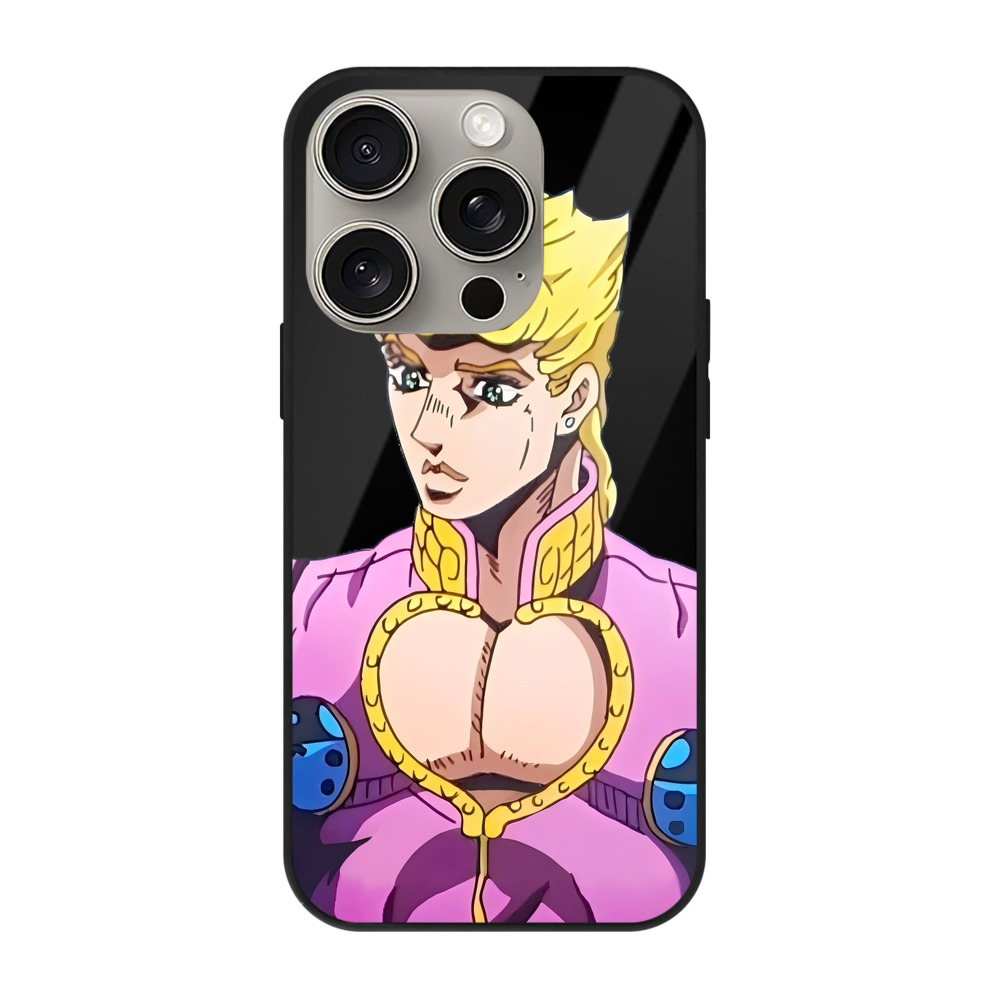 （画像用） ジョジョの奇妙な冒険 ジョルノ?ジョバァーナ JoJo's Bizarre Adventure Giorno Giovanna 【iPhone15Pro対応】スマホケース 耐衝撃＆黄変防止 背面ガラス