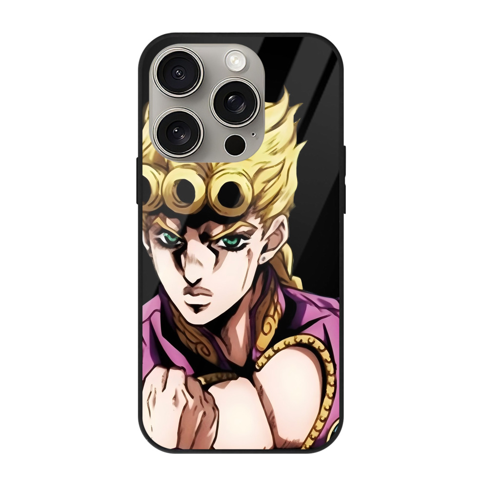 （画像用） ジョジョの奇妙な冒険 ジョルノ?ジョバァーナ JoJo's Bizarre Adventure Giorno Giovanna 【iPhone15Pro対応】スマホケース 耐衝撃＆黄変防止 背面ガラス