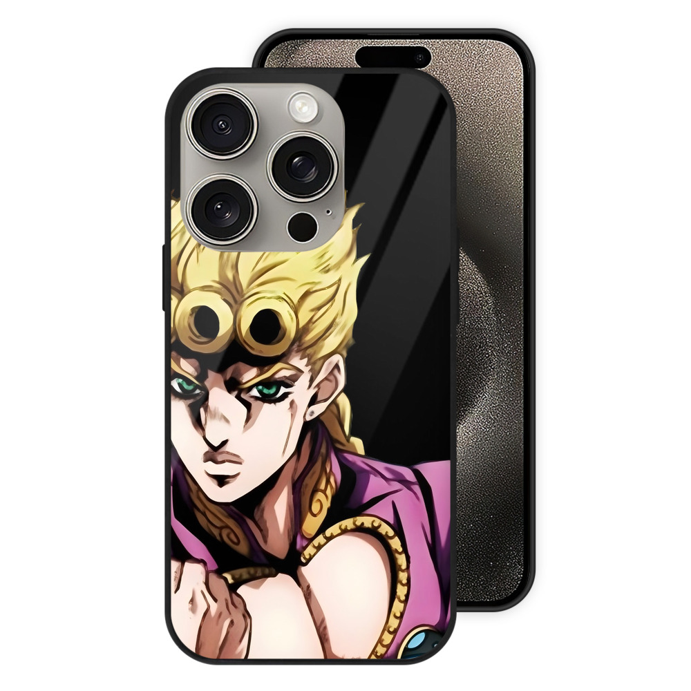 （画像用） ジョジョの奇妙な冒険 ジョルノ?ジョバァーナ JoJo's Bizarre Adventure Giorno Giovanna 【iPhone15Pro対応】スマホケース 耐衝撃＆黄変防止 背面ガラス