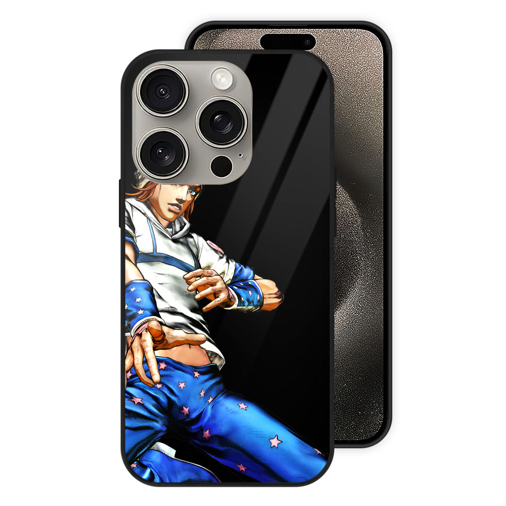 （画像用） ジョジョの奇妙な冒険 ジョナサン?ジョースター JoJo's Bizarre Adventure Jonathan Joestar 【iPhone15Pro対応】スマホケース 耐衝撃＆黄変防止 背面ガラス
