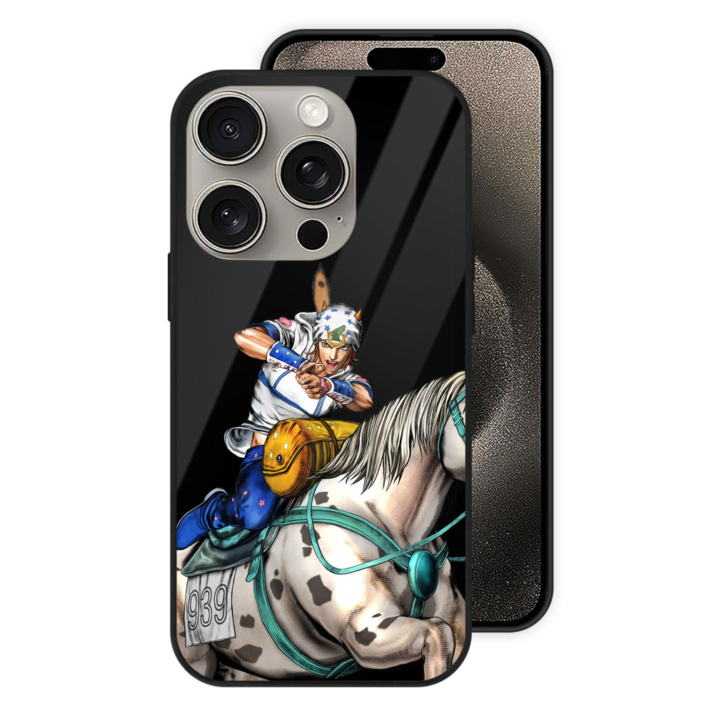 （画像用） ジョジョの奇妙な冒険 ジョナサン?ジョースター JoJo's Bizarre Adventure Jonathan Joestar 【iPhone15Pro対応】スマホケース 耐衝撃＆黄変防止 背面ガラス