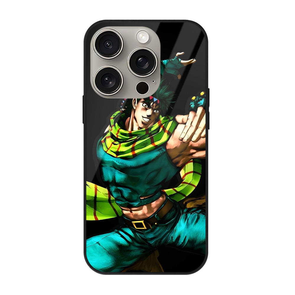 （画像用） ジョジョの奇妙な冒険 ジョセフ?ジョースター JoJo's Bizarre Adventure Joseph Joestar 【iPhone15Pro対応】スマホケース 耐衝撃＆黄変防止 背面ガラス