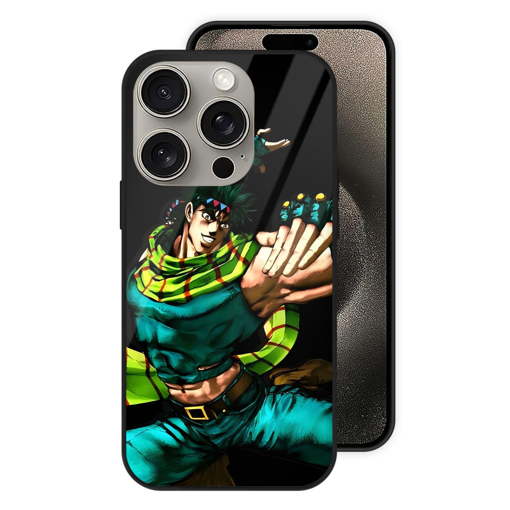 （画像用） ジョジョの奇妙な冒険 ジョセフ?ジョースター JoJo's Bizarre Adventure Joseph Joestar 【iPhone15Pro対応】スマホケース 耐衝撃＆黄変防止 背面ガラス