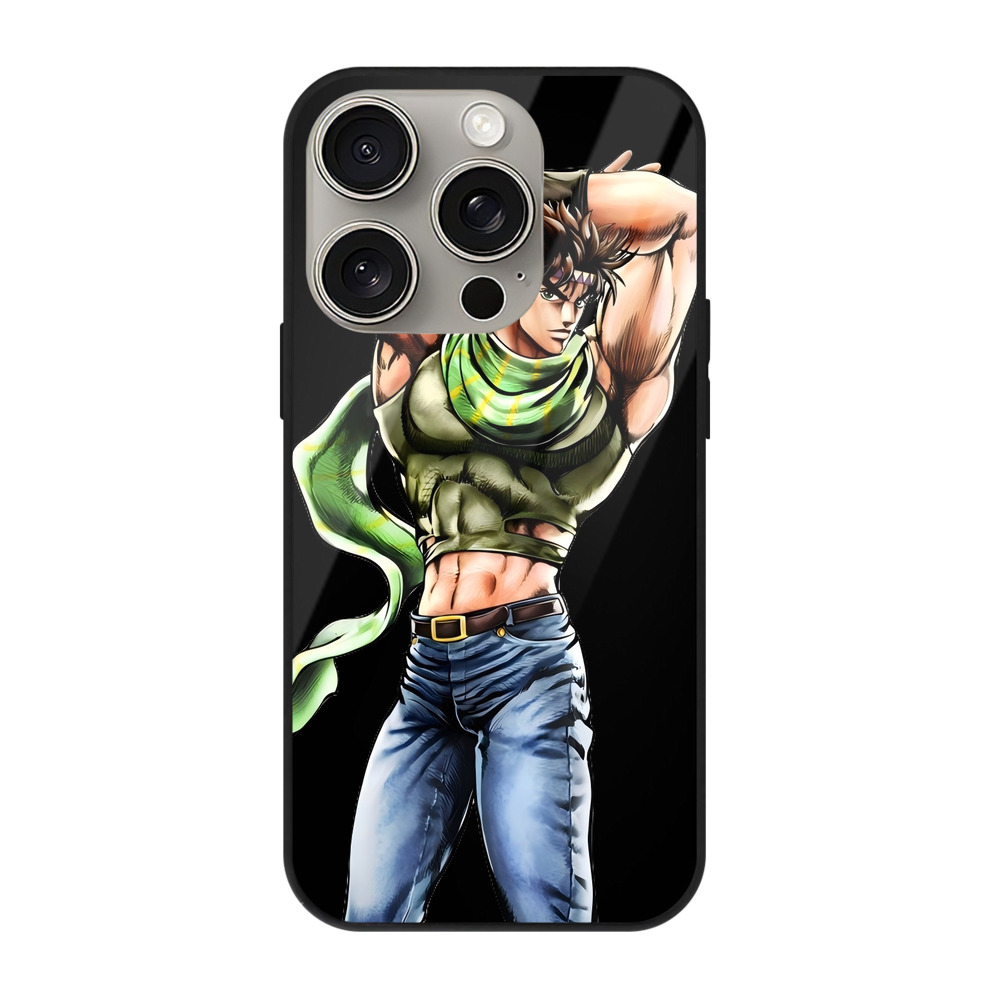 （画像用） ジョジョの奇妙な冒険 ジョセフ?ジョースター JoJo's Bizarre Adventure Joseph Joestar 【iPhone15Pro対応】スマホケース 耐衝撃＆黄変防止 背面ガラス