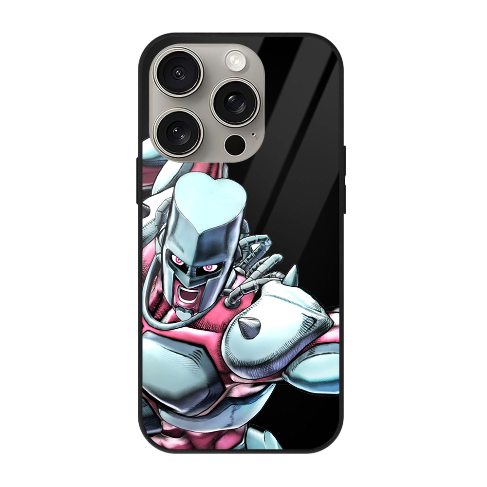 （画像用） ジョジョの奇妙な冒険 ひがしかた じょうすけ JoJo's Bizarre Adventure Higashikata Josuke 【iPhone15Pro対応】スマホケース 耐衝撃＆黄変防止 背面ガラス