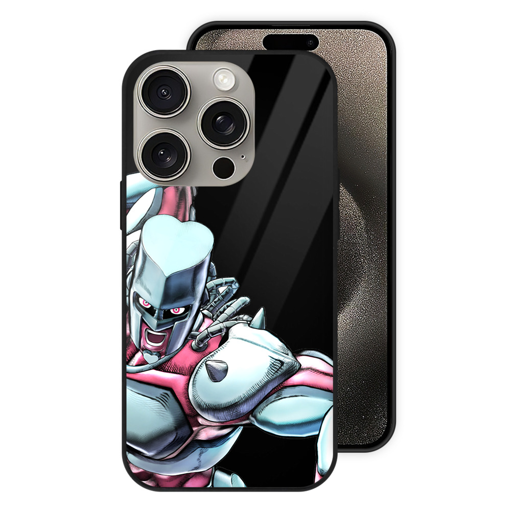（画像用） ジョジョの奇妙な冒険 ひがしかた じょうすけ JoJo's Bizarre Adventure Higashikata Josuke 【iPhone15Pro対応】スマホケース 耐衝撃＆黄変防止 背面ガラス