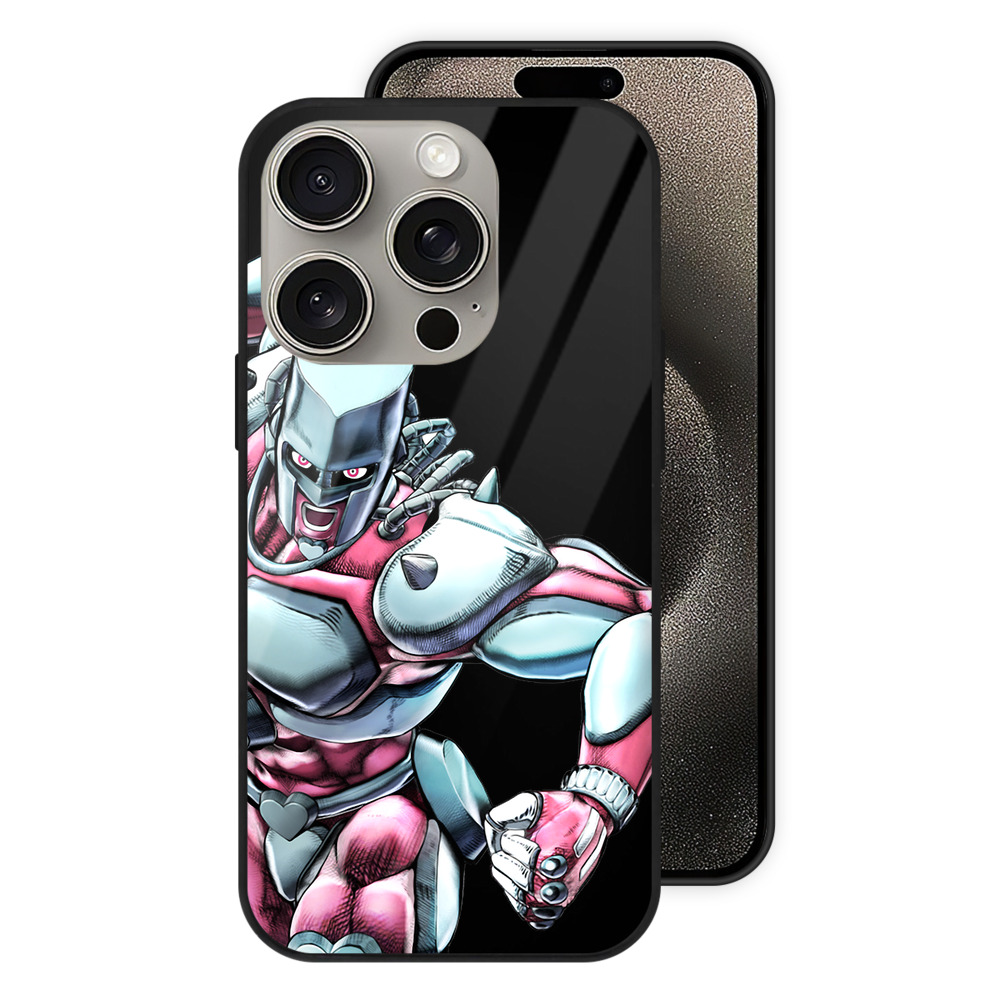 （画像用） ジョジョの奇妙な冒険 ひがしかた じょうすけ JoJo's Bizarre Adventure Higashikata Josuke 【iPhone15Pro対応】スマホケース 耐衝撃＆黄変防止 背面ガラス