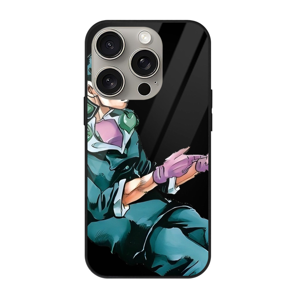 （画像用） ジョジョの奇妙な冒険 ひがしかた じょうすけ JoJo's Bizarre Adventure Higashikata Josuke 【iPhone15Pro対応】スマホケース 耐衝撃＆黄変防止 背面ガラス