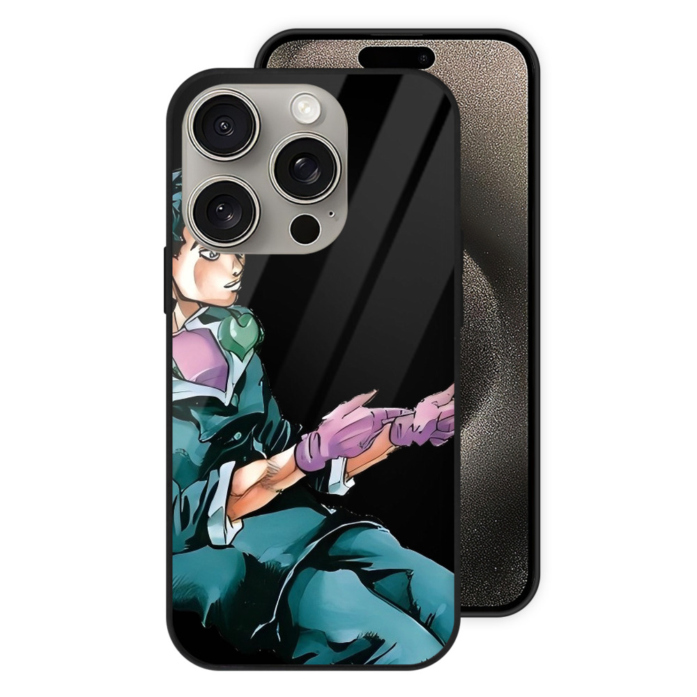 （画像用） ジョジョの奇妙な冒険 ひがしかた じょうすけ JoJo's Bizarre Adventure Higashikata Josuke 【iPhone15Pro対応】スマホケース 耐衝撃＆黄変防止 背面ガラス