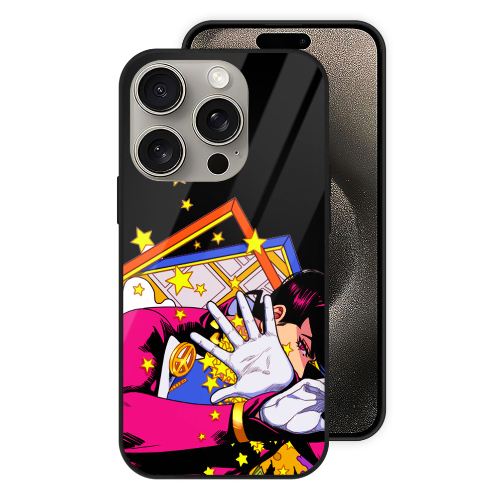 （画像用） ジョジョの奇妙な冒険 ひがしかた じょうすけ JoJo's Bizarre Adventure Higashikata Josuke 【iPhone15Pro対応】スマホケース 耐衝撃＆黄変防止 背面ガラス
