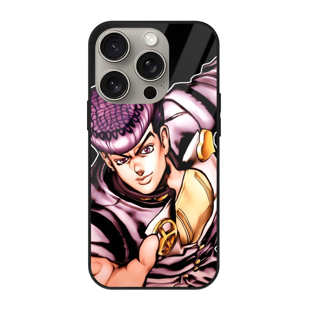 （画像用） ジョジョの奇妙な冒険 ひがしかた じょうすけ JoJo's Bizarre Adventure Higashikata Josuke 【iPhone15Pro対応】スマホケース 耐衝撃＆黄変防止 背面ガラス