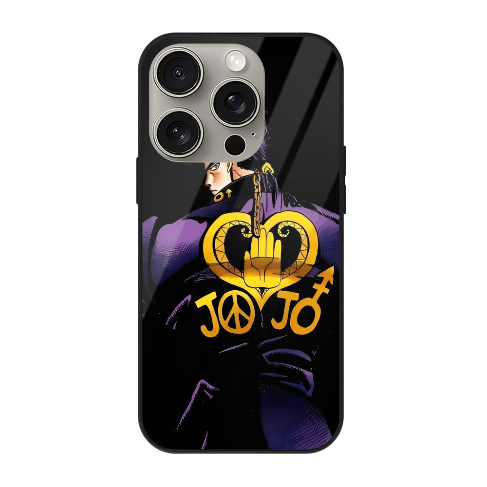 （画像用） ジョジョの奇妙な冒険 ひがしかた じょうすけ JoJo's Bizarre Adventure Higashikata Josuke 【iPhone15Pro対応】スマホケース 耐衝撃＆黄変防止 背面ガラス