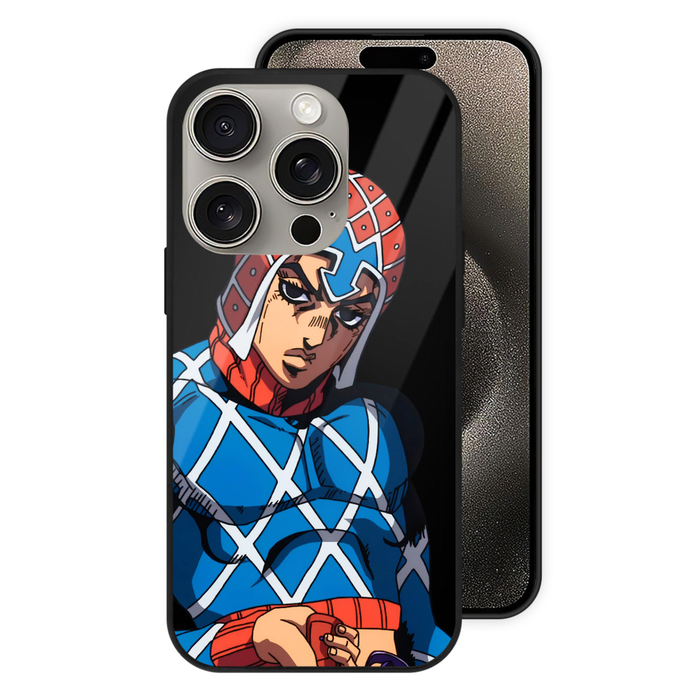 （画像用） ジョジョの奇妙な冒険 グイード?ミスタ JoJo's Bizarre Adventure Guido Mista 【iPhone15Pro対応】スマホケース 耐衝撃＆黄変防止 背面ガラス