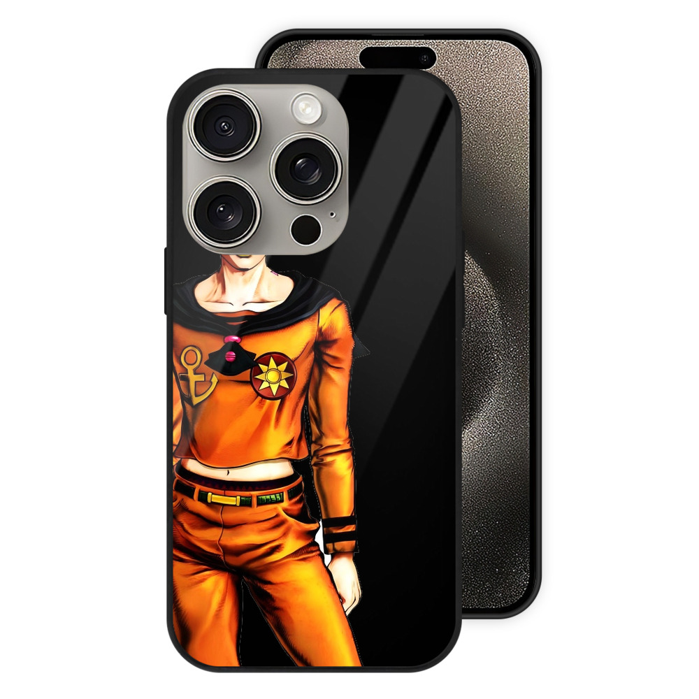 （画像用） ジョジョの奇妙な冒険 東方定助 JoJo's Bizarre Adventure Higashikata Josuke 【iPhone15Pro対応】スマホケース 耐衝撃＆黄変防止 背面ガラス