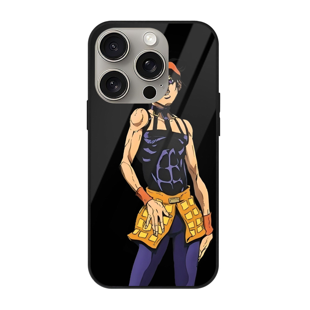 （画像用） ジョジョの奇妙な冒険 ナランチャ?ギルガ JoJo's Bizarre Adventure Narancia Ghirga 【iPhone15Pro対応】スマホケース 耐衝撃＆黄変防止 背面ガラス