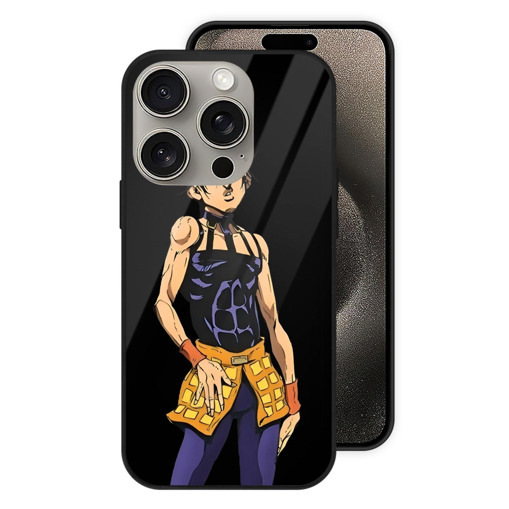 （画像用） ジョジョの奇妙な冒険 ナランチャ?ギルガ JoJo's Bizarre Adventure Narancia Ghirga 【iPhone15Pro対応】スマホケース 耐衝撃＆黄変防止 背面ガラス