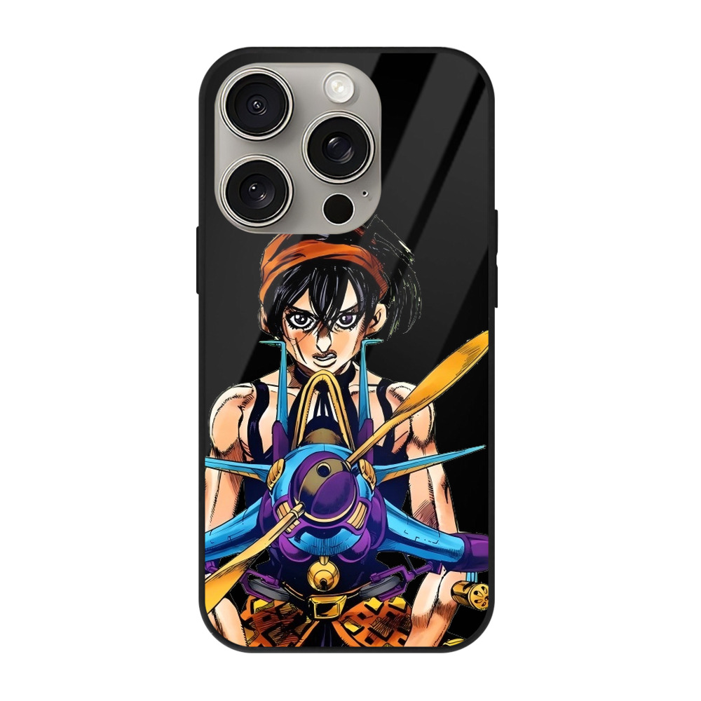 （画像用） ジョジョの奇妙な冒険 ナランチャ?ギルガ JoJo's Bizarre Adventure Narancia Ghirga 【iPhone15Pro対応】スマホケース 耐衝撃＆黄変防止 背面ガラス