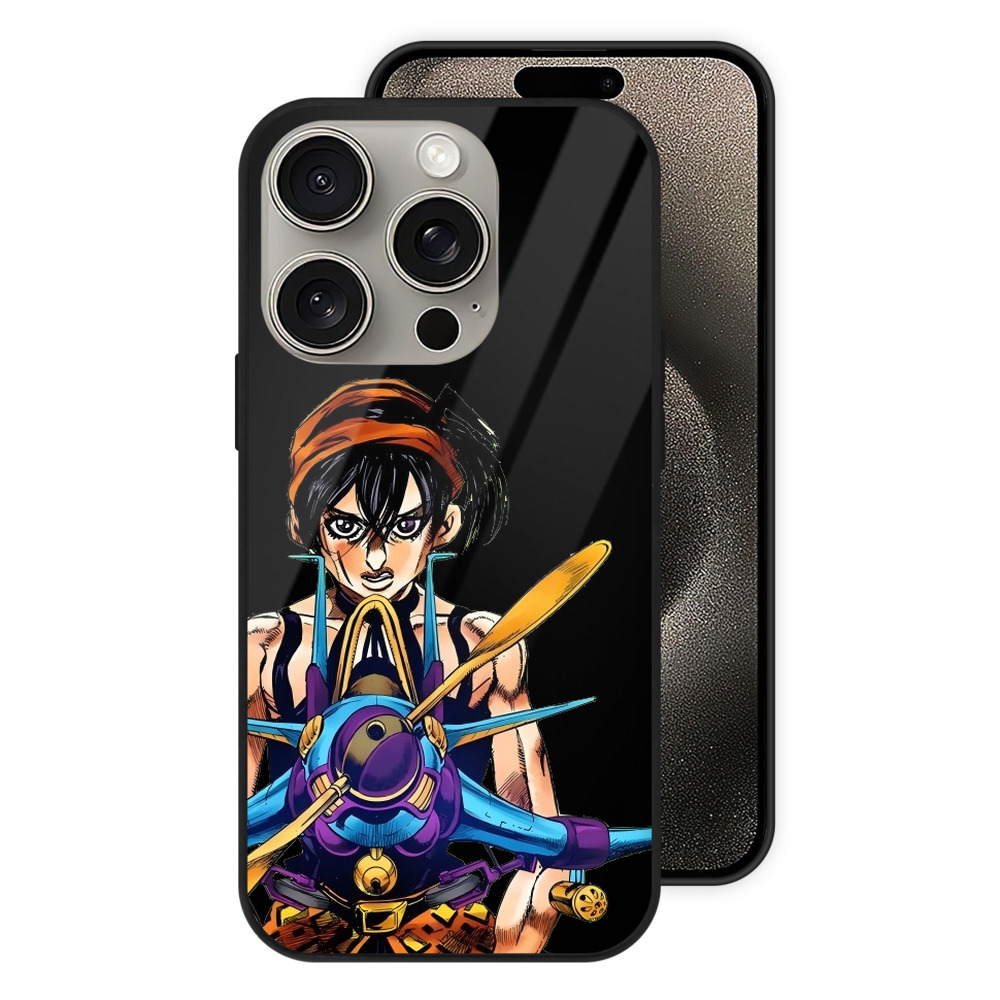 （画像用） ジョジョの奇妙な冒険 ナランチャ?ギルガ JoJo's Bizarre Adventure Narancia Ghirga 【iPhone15Pro対応】スマホケース 耐衝撃＆黄変防止 背面ガラス