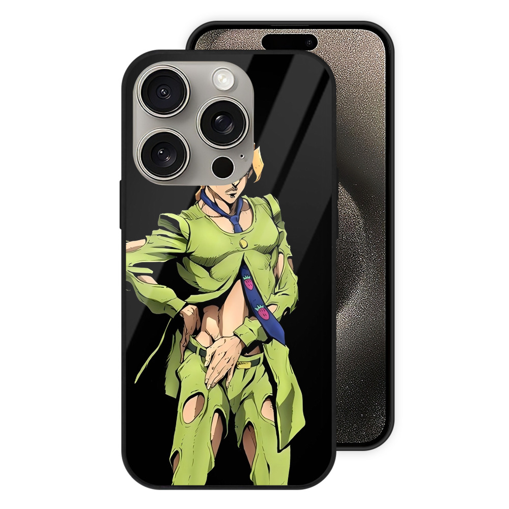 （画像用） ジョジョの奇妙な冒険 パンナコッタ?フー JoJo's Bizarre Adventure Pannacotta Fugo 【iPhone15Pro対応】スマホケース 耐衝撃＆黄変防止 背面ガラス