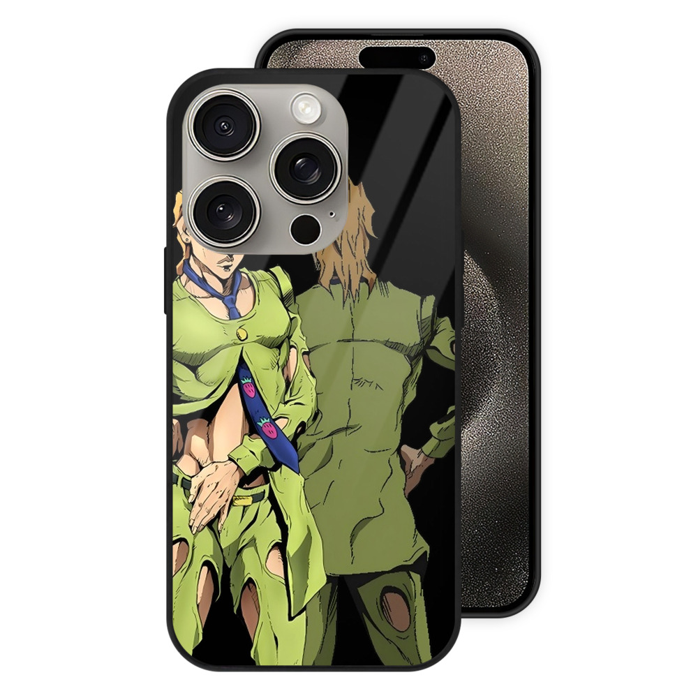 （画像用） ジョジョの奇妙な冒険 パンナコッタ?フー JoJo's Bizarre Adventure Pannacotta Fugo 【iPhone15Pro対応】スマホケース 耐衝撃＆黄変防止 背面ガラス