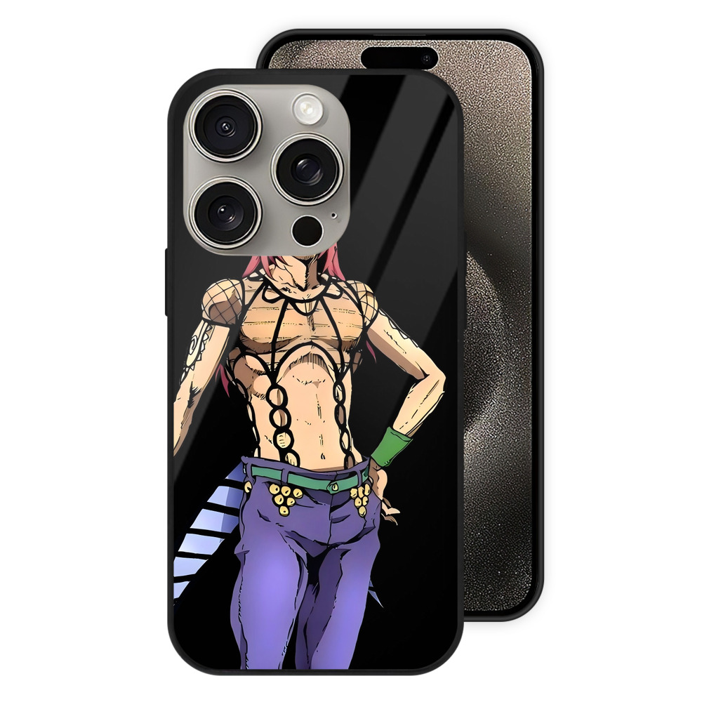 （画像用） ジョジョの奇妙な冒険 ビネガー?ドッピオ JoJo's Bizarre Adventure Vinegar Doppio 【iPhone15Pro対応】スマホケース 耐衝撃＆黄変防止 背面ガラス