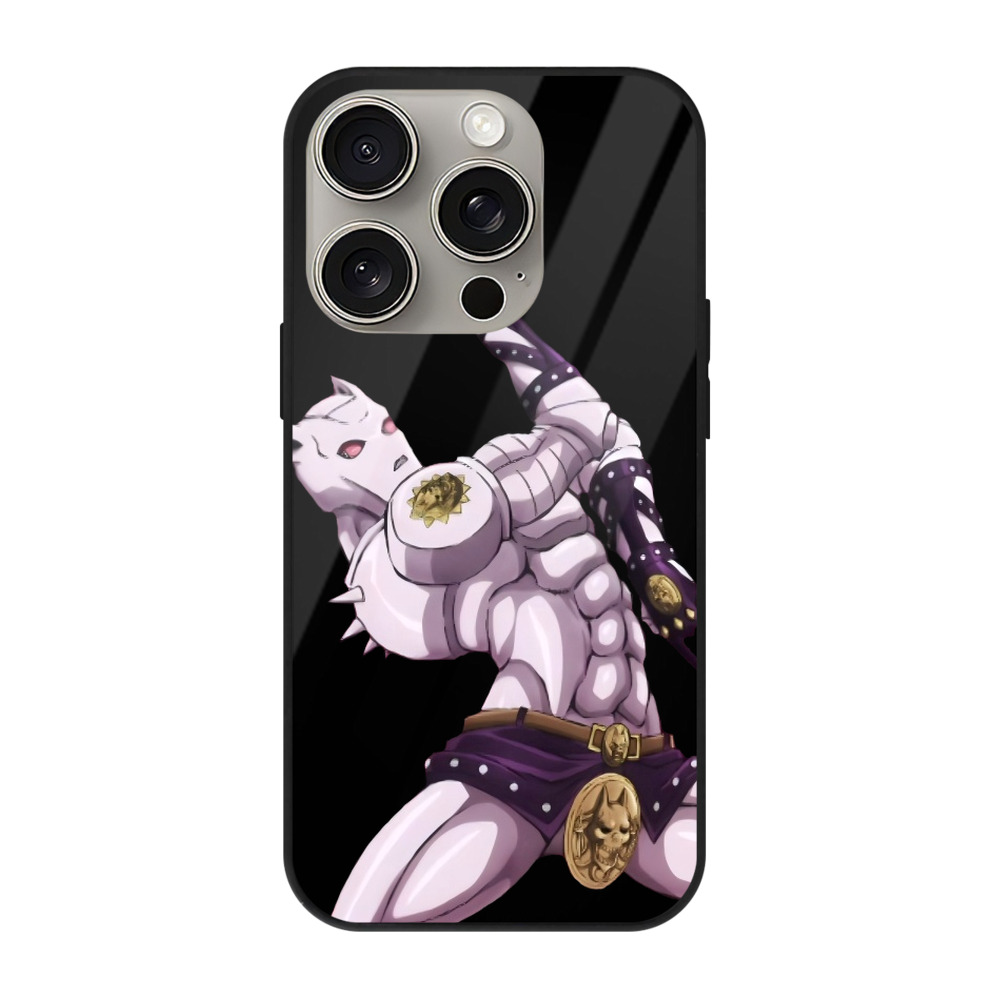 （画像用） ジョジョの奇妙な冒険 きら よしかげ JoJo's Bizarre Adventure Kira Yoshikage 【iPhone15Pro対応】スマホケース 耐衝撃＆黄変防止 背面ガラス