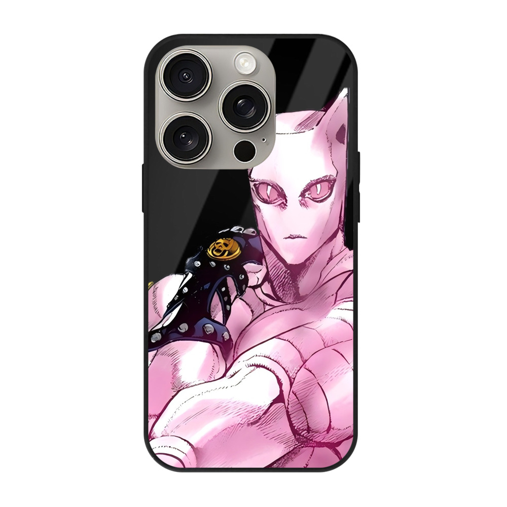 （画像用） ジョジョの奇妙な冒険 きら よしかげ JoJo's Bizarre Adventure Kira Yoshikage 【iPhone15Pro対応】スマホケース 耐衝撃＆黄変防止 背面ガラス