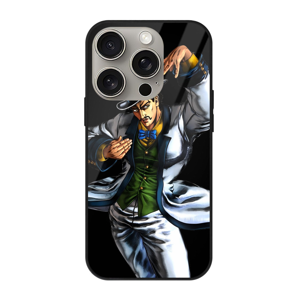 （画像用） ジョジョの奇妙な冒険 ウィル?アントニオ?ツェペリ JoJo's Bizarre Adventure Will Anthonio Zeppeli 【iPhone15Pro対応】スマホケース 耐衝撃＆黄変防止 背面ガラス