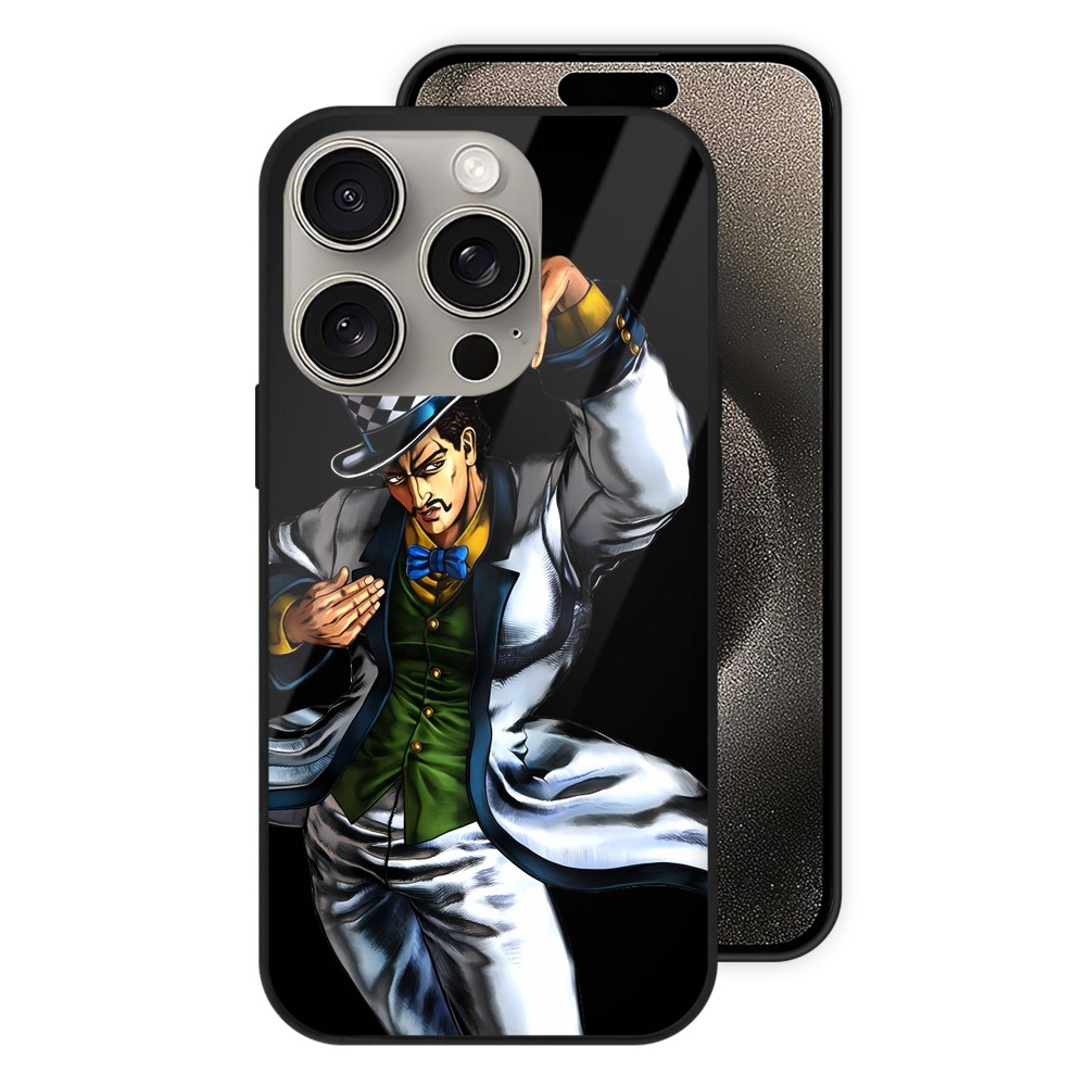 （画像用） ジョジョの奇妙な冒険 ウィル?アントニオ?ツェペリ JoJo's Bizarre Adventure Will Anthonio Zeppeli 【iPhone15Pro対応】スマホケース 耐衝撃＆黄変防止 背面ガラス