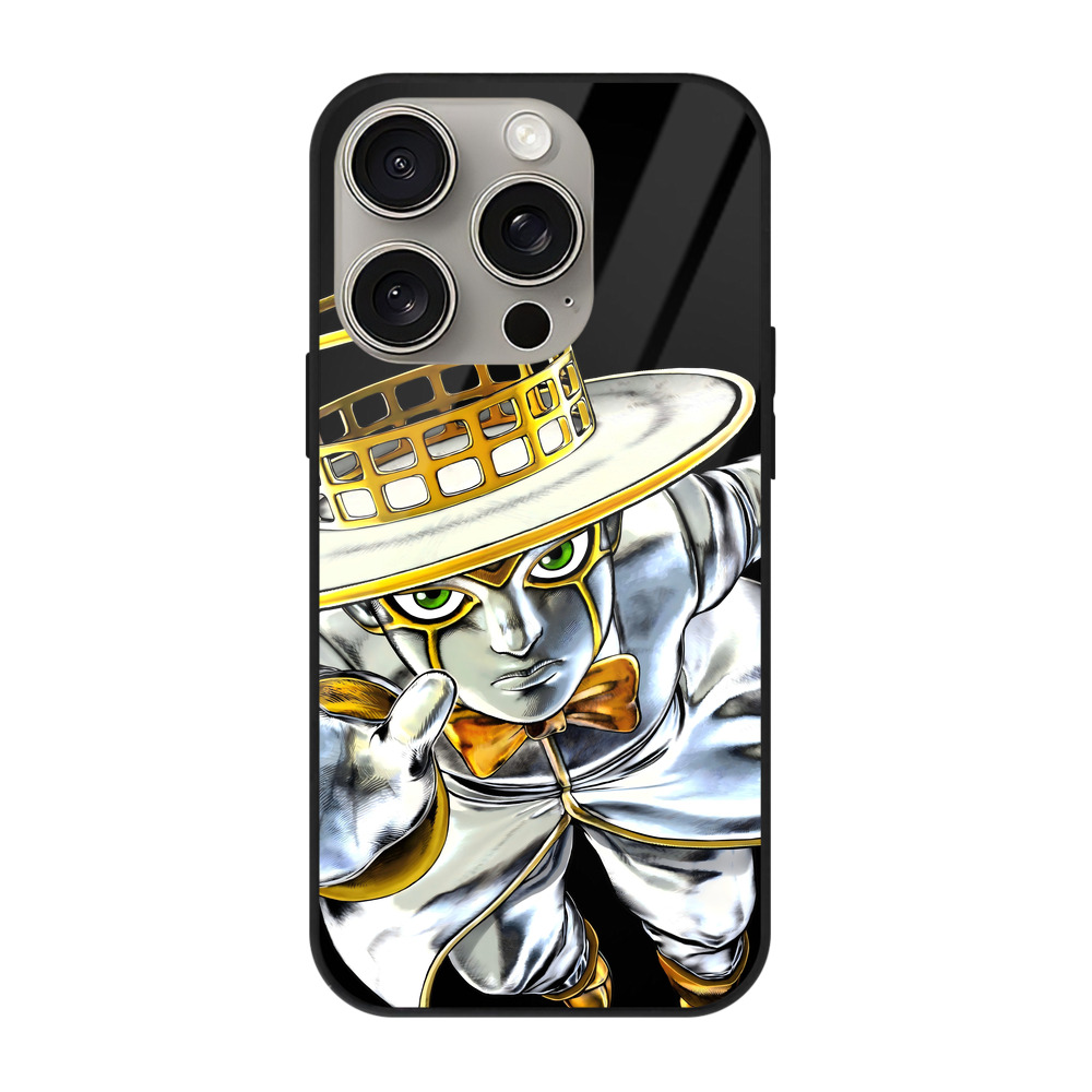 （画像用） ジョジョの奇妙な冒険 岸辺 露伴（きしべ ろはん） JoJo's Bizarre Adventure Rohan Kishibe 【iPhone15Pro対応】スマホケース 耐衝撃＆黄変防止 背面ガラス