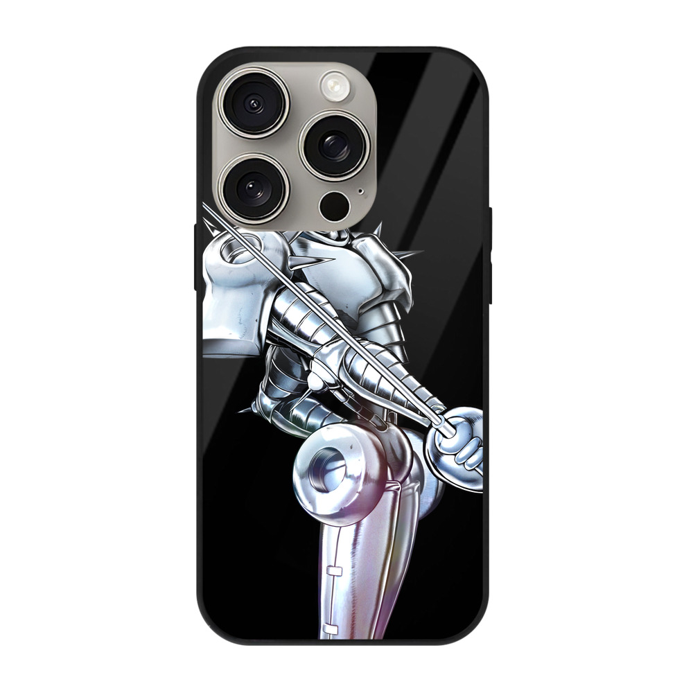 （画像用） ジョジョの奇妙な冒険 ジャン＝ピエール?ポルナレフ JoJo's Bizarre Adventure Jan Pierre Polnareff 【iPhone15Pro対応】スマホケース 耐衝撃＆黄変防止 背面ガラス