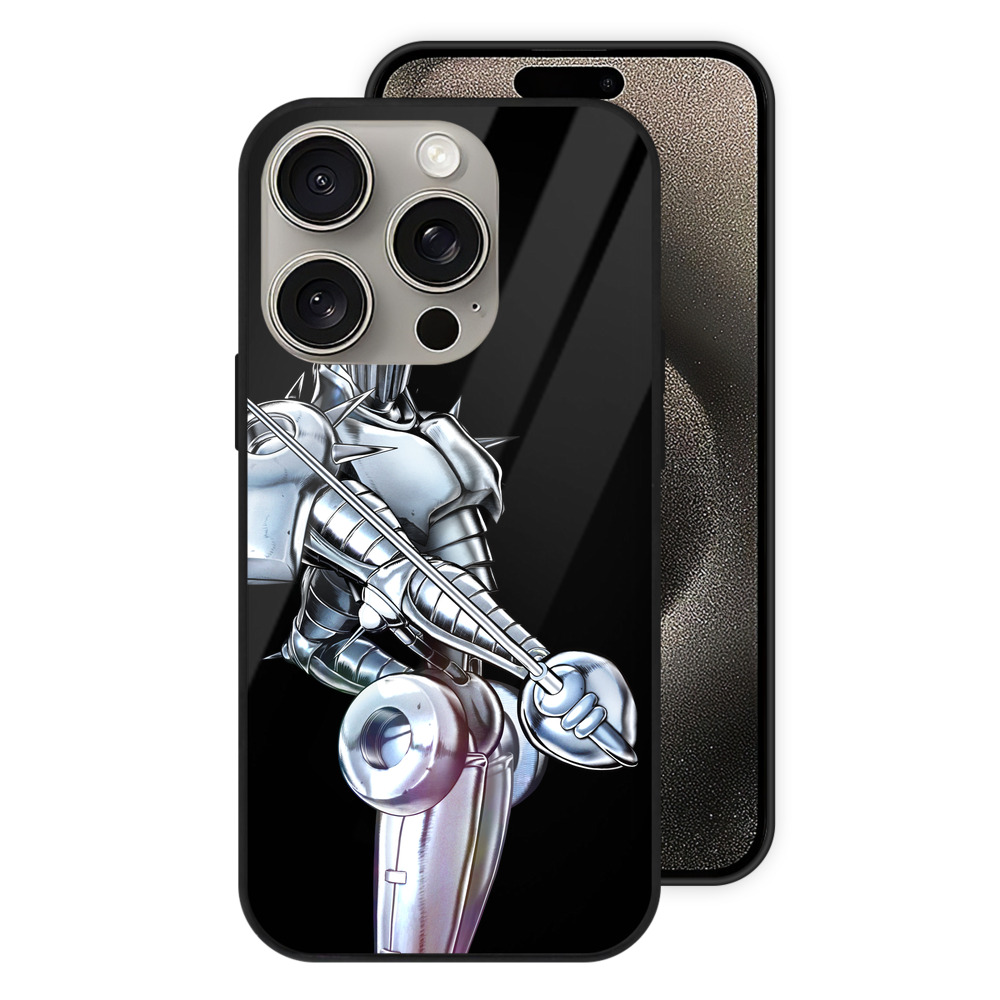 （画像用） ジョジョの奇妙な冒険 ジャン＝ピエール?ポルナレフ JoJo's Bizarre Adventure Jan Pierre Polnareff 【iPhone15Pro対応】スマホケース 耐衝撃＆黄変防止 背面ガラス