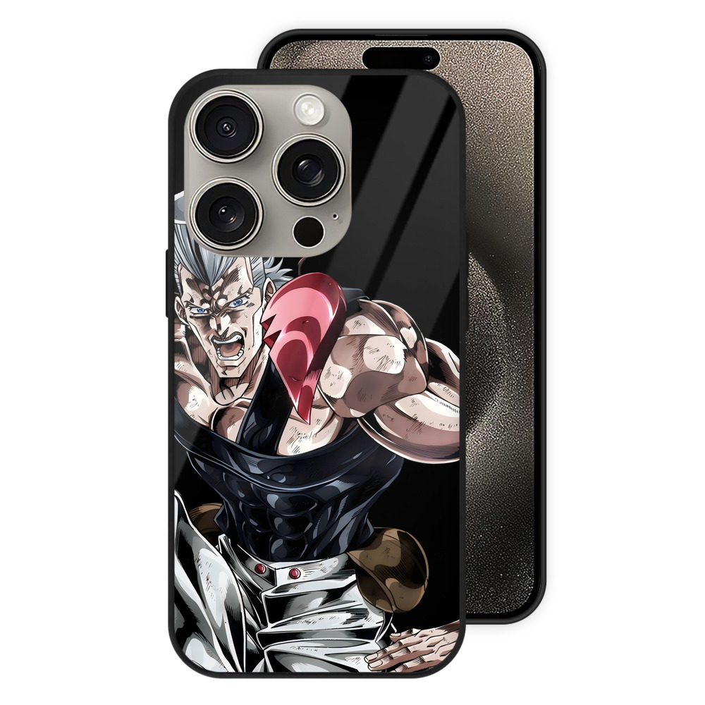 （画像用） ジョジョの奇妙な冒険 ジャン＝ピエール?ポルナレフ JoJo's Bizarre Adventure Jan Pierre Polnareff 【iPhone15Pro対応】スマホケース 耐衝撃＆黄変防止 背面ガラス