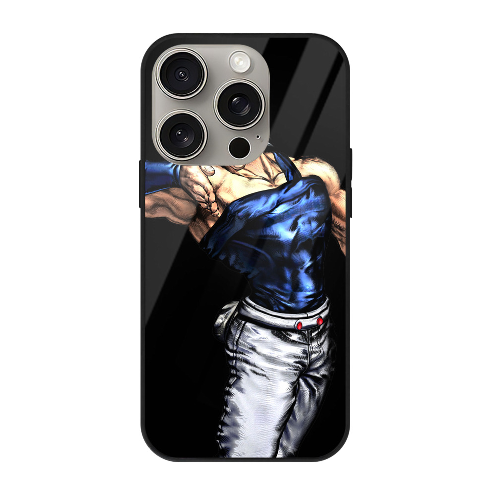 （画像用） ジョジョの奇妙な冒険 ジャン＝ピエール?ポルナレフ JoJo's Bizarre Adventure Jan Pierre Polnareff 【iPhone15Pro対応】スマホケース 耐衝撃＆黄変防止 背面ガラス