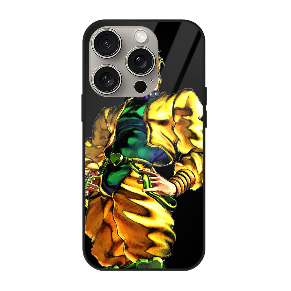 （画像用） ジョジョの奇妙な冒険 ディオ?ブランドー JoJo's Bizarre Adventure Dio Brando 【iPhone15Pro対応】スマホケース 耐衝撃＆黄変防止 背面ガラス