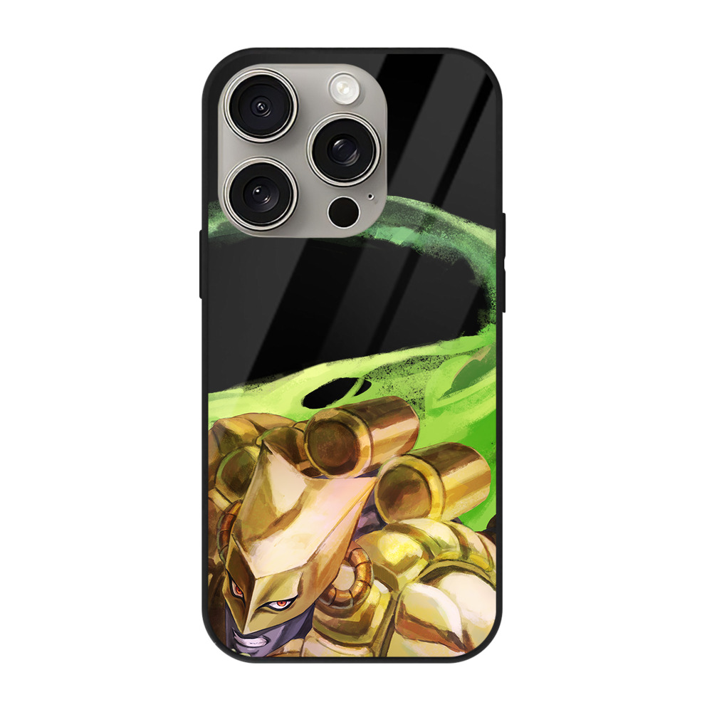 （画像用） ジョジョの奇妙な冒険 ディオ?ブランドー JoJo's Bizarre Adventure Dio Brando 【iPhone15Pro対応】スマホケース 耐衝撃＆黄変防止 背面ガラス