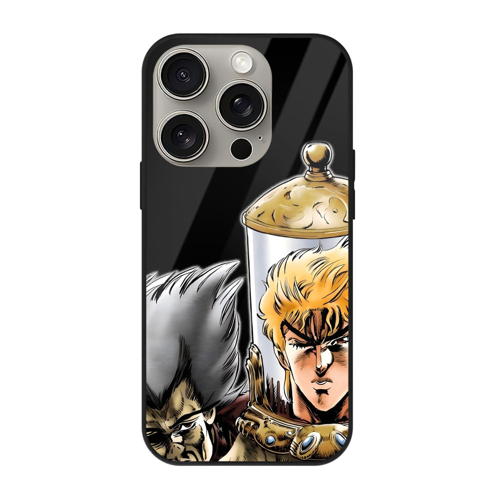 （画像用） ジョジョの奇妙な冒険 ディオ?ブランドー JoJo's Bizarre Adventure Dio Brando 【iPhone15Pro対応】スマホケース 耐衝撃＆黄変防止 背面ガラス