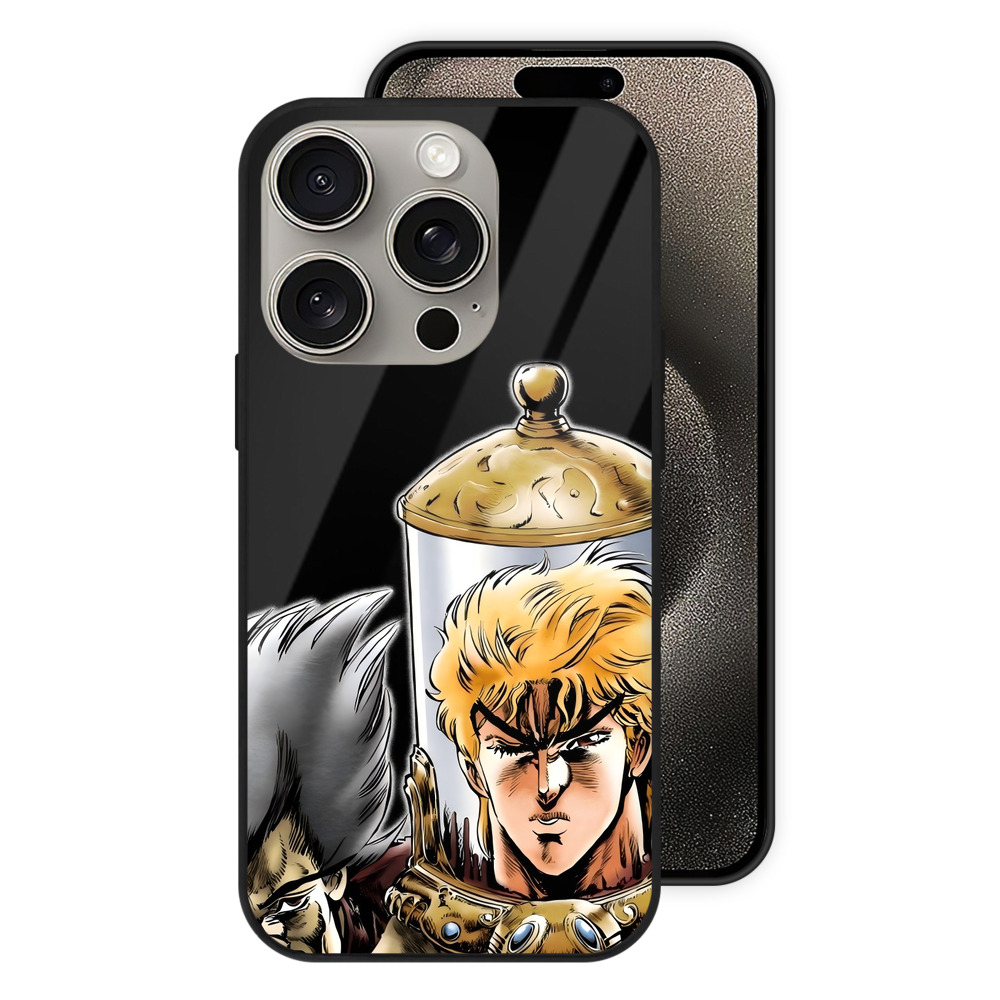 （画像用） ジョジョの奇妙な冒険 ディオ?ブランドー JoJo's Bizarre Adventure Dio Brando 【iPhone15Pro対応】スマホケース 耐衝撃＆黄変防止 背面ガラス
