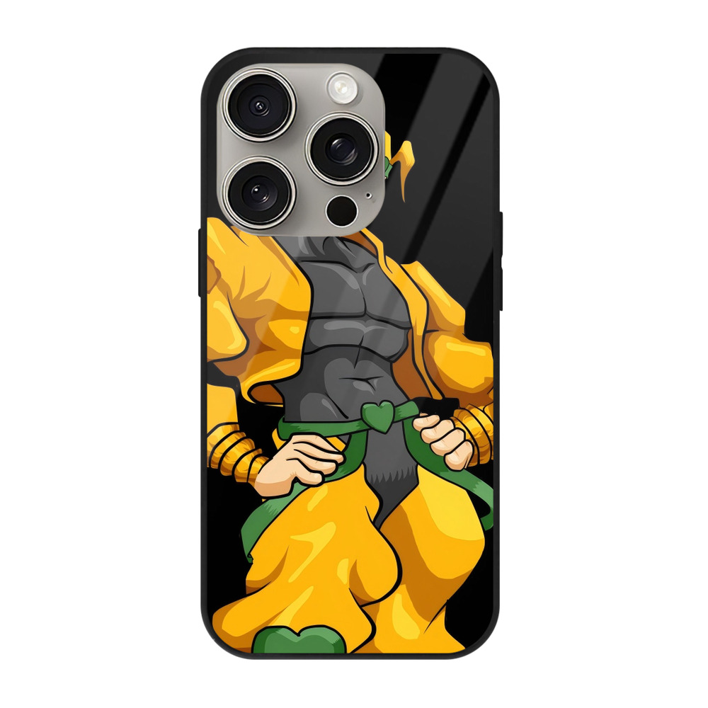 （画像用） ジョジョの奇妙な冒険 ディオ?ブランドー JoJo's Bizarre Adventure Dio Brando 【iPhone15Pro対応】スマホケース 耐衝撃＆黄変防止 背面ガラス